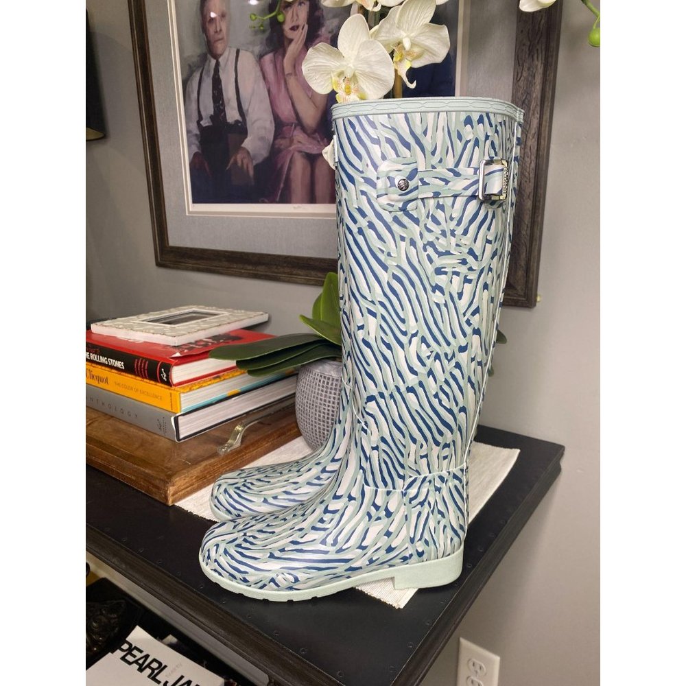 Hunter Refined Tall Coral Print Waterproof Boot 6 - Picture 8 of 9